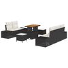 vidaXL Conjunto de Sof&aacute; de Jardim 8 unid. 7-N&uacute;mero de lugares Preto