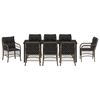 vidaXL Conjunto de Jantar para Jardim 9 pcs Cinzeto vime PE