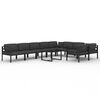 vidaXL 10 pcs conjunto lounge jardim com almofad&otilde;es alum&iacute;nio antracite