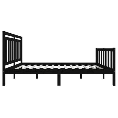 vidaXL Estrutura cama pequena casal 120x190 cm pinho maciço preto