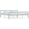 vidaXL Estrutura de cama 180x200 cm metal cinzento e branco