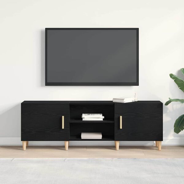 vidaXL Gabinete para TV Carvalho Preto 150 x 30 x 50 cm
