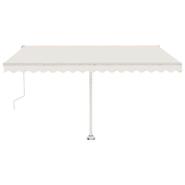 vidaXL Toldo autom&aacute;tico com LED e sensor de vento 450x350 cm cor creme