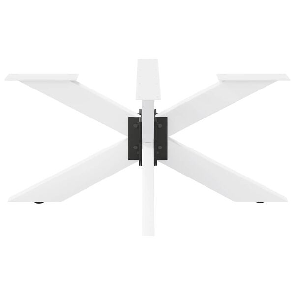 vidaXL P&eacute; de mesa de centro em formato de aranha, branco, 98x58x(42-43) cm, a&ccedil;o