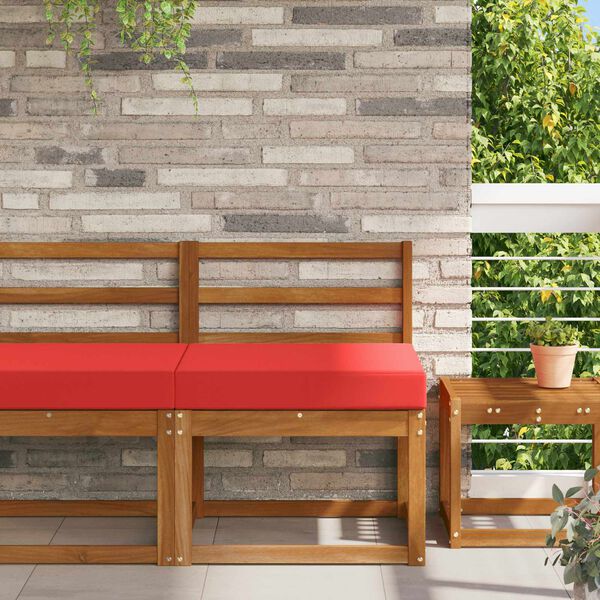 vidaXL Almofada para Sof&aacute; Externo Vermelho 60 x 60 x 8 cm Poli&eacute;ster