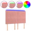 vidaXL Cabeceira de cama c/ luzes LED veludo 144x5x118/128 cm rosa