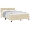 vidaXL Cama Box com colch&atilde;o com cabeceira Creme 160 x 200 cm tecido
