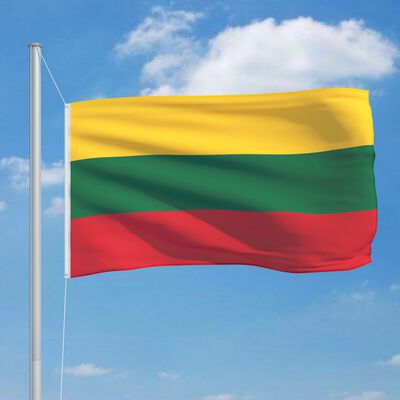 vidaXL Bandeira da Lituânia com mastro de alumínio 6,2 m