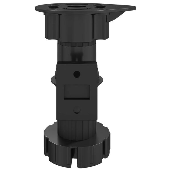 vidaXL P&eacute;s de M&oacute;veis Ajust&aacute;vel 12 pcs Preto 46 x 46 x 128 mm PP