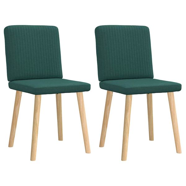vidaXL Cadeiras de jantar 2 pcs tecido verde-escuro