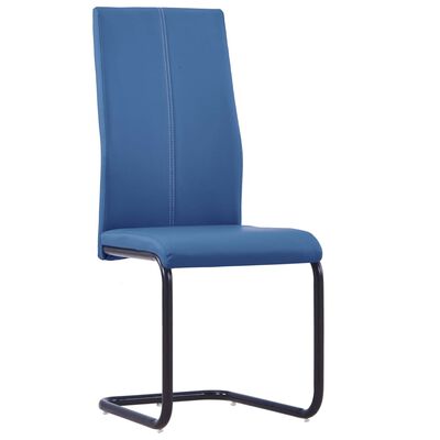 vidaXL Cadeiras de jantar cantilever 6 pcs couro artificial azul