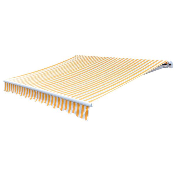 vidaXL Lona para toldo laranja e branco 4,5x3 m