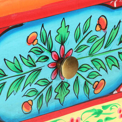 vidaXL Mesa consola pintada à mão 80x35x75 cm mangueira maciça