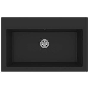 vidaXL Pia de cozinha Preto 79 x 50 x 31 cm Quartzo e Resina