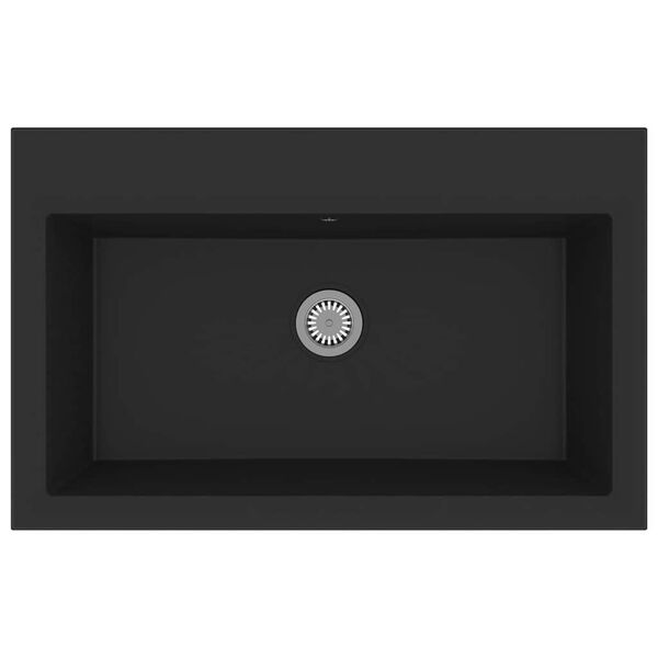 vidaXL Pia de cozinha Preto 79 x 50 x 31 cm Quartzo e Resina