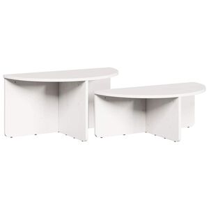 vidaXL Mesa de centro 2 pcs Branco Madeira de pinho maci&ccedil;a