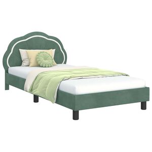 vidaXL Estrutura de Cama Infantil com Cabeceira Verde do Mar