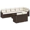 vidaXL Conjunto de Sof&aacute; de Jardim 9 unid. Marrom e Branco vime PE
