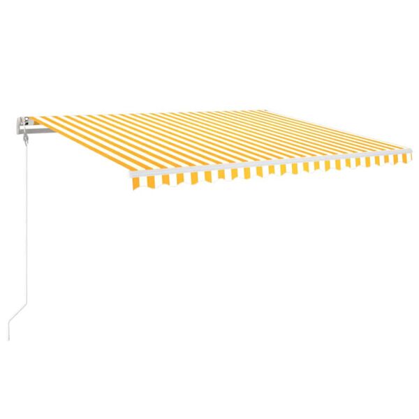 vidaXL Toldo retrátil automático 400x350 cm amarelo e branco