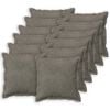 vidaXL Almofada com travesseiro HOUTEN 12 unid. Cinzento-claro Veludo