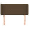 vidaXL Cabeceira de cama c/ abas tecido 83x16x78/88 cm castanho