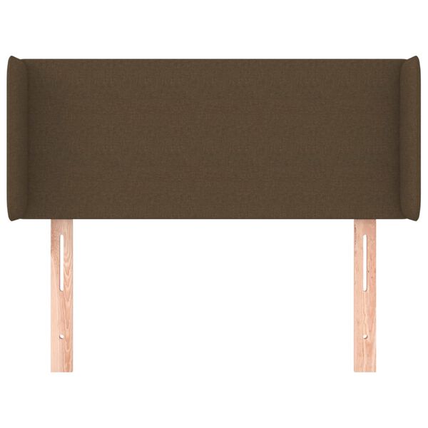 vidaXL Cabeceira de cama c/ abas tecido 83x16x78/88 cm castanho