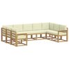 vidaXL Conjunto de Sof&aacute;s para Exterior 9 unid. Branco e Creme