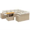 vidaXL 9 pcs conjunto de sof&aacute;s p/ jardim com almofad&otilde;es vime PE bege