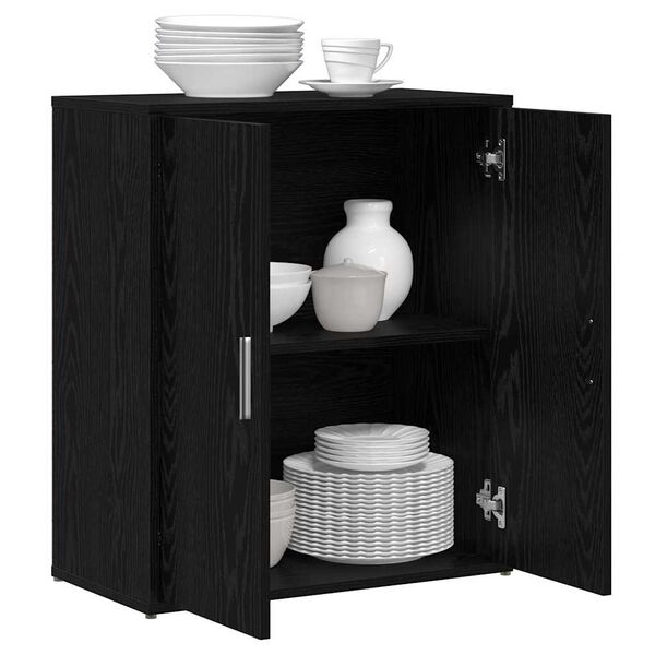 vidaXL Buffet 2 pcs Carvalho Preto 60 x 31 x 70 cm Madeira processada