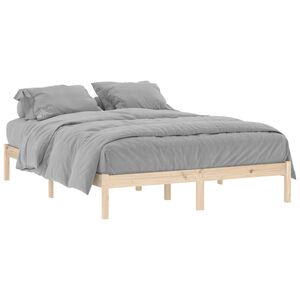vidaXL Cama sem colch&atilde;o 152x203 cm Queen madeira de pinho maci&ccedil;a
