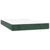 vidaXL Colch&atilde;o de molas ensacadas firmeza m&eacute;dia 120x220x20 cm veludo verde-escuro