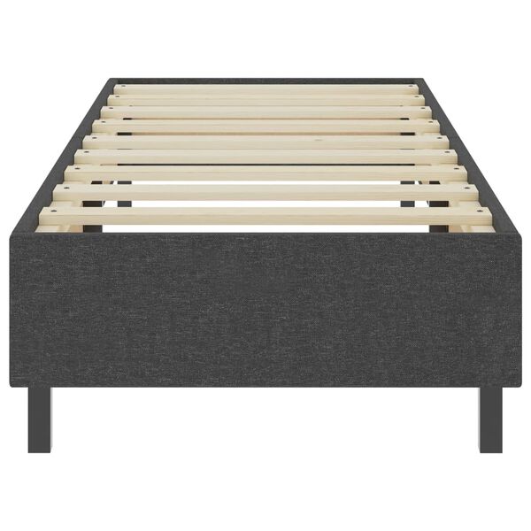 vidaXL Cama boxspring 90x200 cm tecido cinzento-escuro
