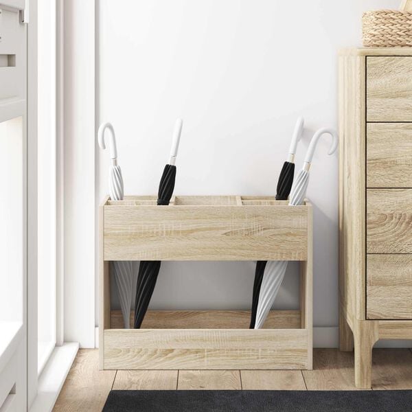 vidaXL Suporte de Guarda-Sol Carvalho Sonoma 65 x 24 x 50 cm