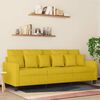 vidaXL Sof&aacute; de 3 lugares 180 cm veludo amarelo