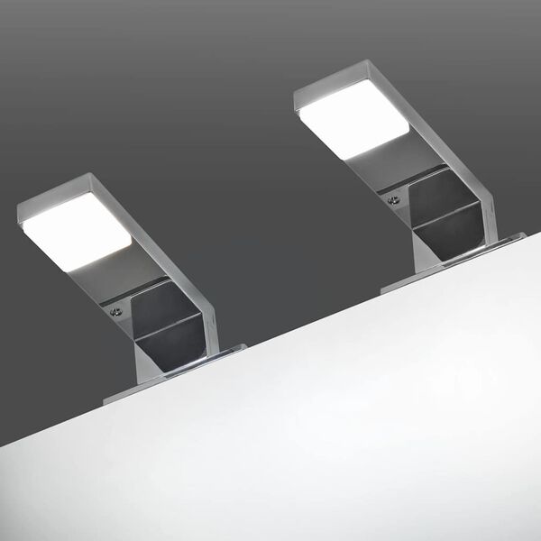 vidaXL Ilumina&ccedil;&atilde;o descendente para espelho 2 pcs 2 W branco frio