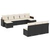 vidaXL 10 pcs conjunto sof&aacute;s de jardim c/ almofad&otilde;es vime PE preto