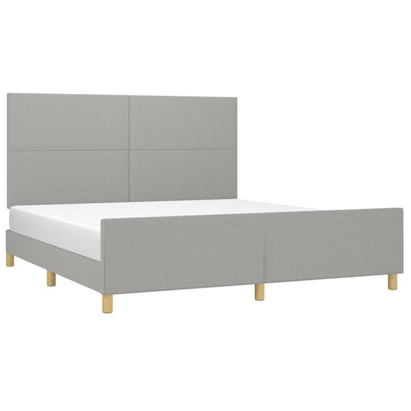 vidaXL Estrutura de cama sem colch&atilde;o 180x200 cm tecido cinzento-claro
