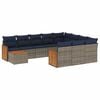 vidaXL Conjunto de sof&aacute; de jardim com 11 pe&ccedil;as e almofadas em rattan sint&eacute;tico cinza