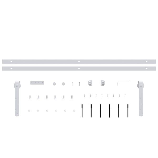 vidaXL Mini kit para armário deslizante aço carbono 200 cm branco