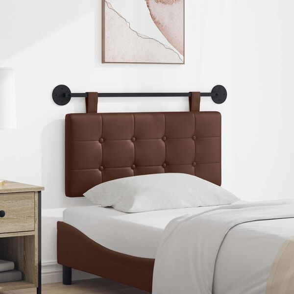 vidaXL Cabeceira Suspensa Castanho 100 x 55 x 5 cm Couro Sint&eacute;tico