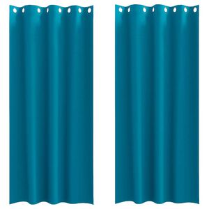 vidaXL Cortinas Blackout com Argolas 2 pcs Turquesa 245 x 140 cm