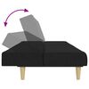 vidaXL Sof&aacute;-cama de 2 lugares com apoio de p&eacute;s tecido preto