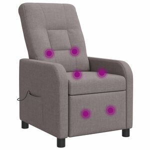 vidaXL Recliner de Massagem Cinzento-acastanhado Tecido