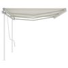 vidaXL Toldo retr&aacute;til manual com postes 6x3 m cor creme