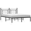 vidaXL Estrutura de cama em metal com cabeceira 150x200 cm preto
