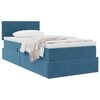 vidaXL Cama com Armazenamento Azul Escuro 90 x 190 cm Veludo