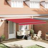 vidaXL Toldo Retr&aacute;til Manual Vermelho 400 &times; 300 cm tecido