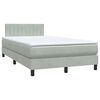 vidaXL Cama box spring c/ colch&atilde;o e LED 120x210 cm veludo cinzento-claro