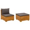 vidaXL Conjunto de Lounge de Jardim com almofada 2 Pe&ccedil;a Castanho