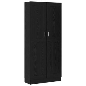 vidaXL Gabinete de Livros 3 n&iacute;veis 82,5 x 30,5 x 185 cm Carvalho Preto